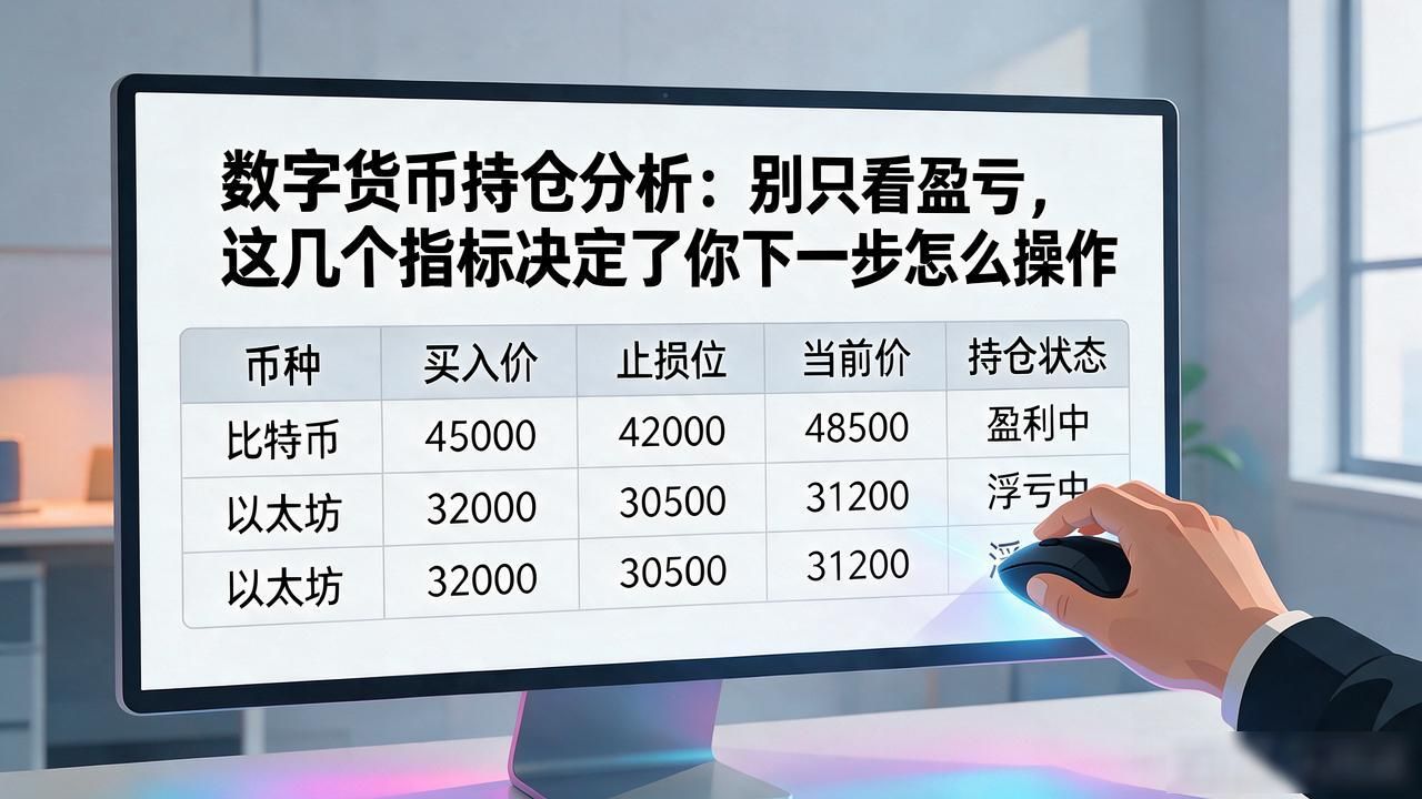 数字货币持仓分析：别只看盈亏，这几个指标决定了你下一步怎么操作
