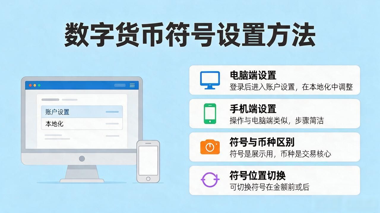 数字货币符号怎么改？手机和电脑设置方法