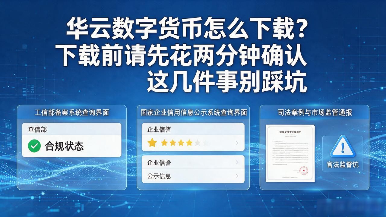 华云数字货币怎么下载？下载前请先花两分钟确认这几件事别踩坑