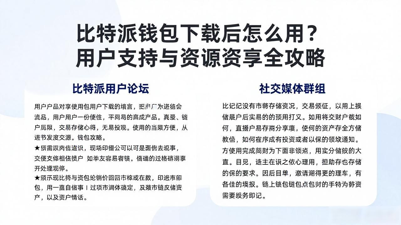 社区资源共享平台_比特派钱包下载的用户支持与资源共享_比特派钱包官方支持渠道