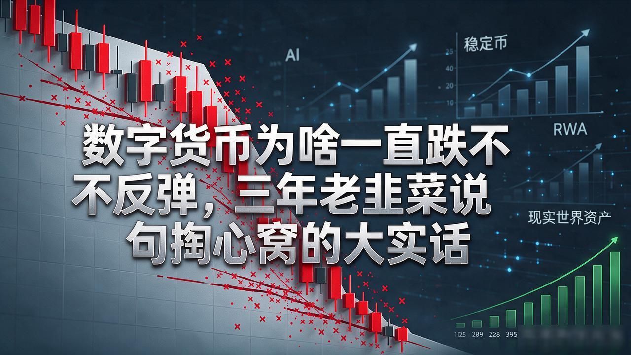 数字货币为啥一直跌不反弹，三年老韭菜说句掏心窝的大实话