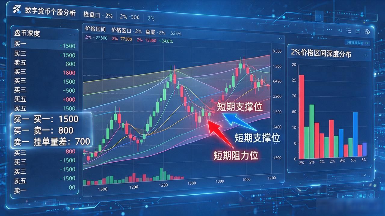 数字货币个股显示：K线、盘口深度、资金流向这几个模块怎么看