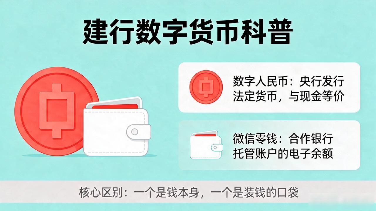 建行数字货币是什么？跟数字人民币、微信零钱到底有啥区别