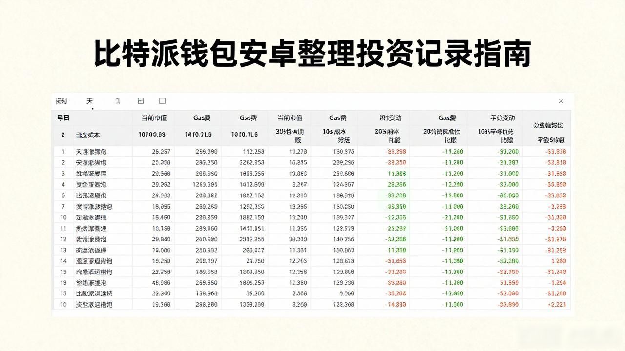 如何在比特派钱包安卓版下载中整理投资记录?_数字资产投资记录方法_比特派钱包安卓版记账
