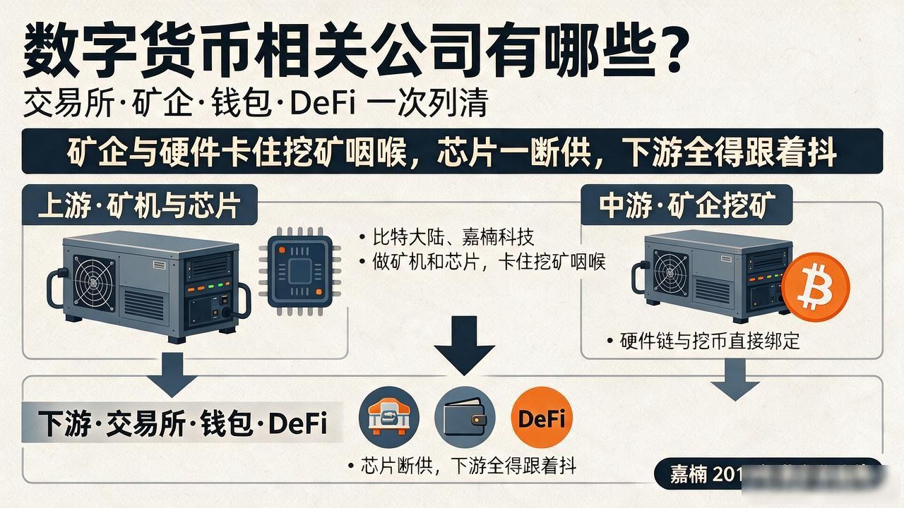 数字货币相关公司有哪些？交易所矿企钱包DeFi一次列清