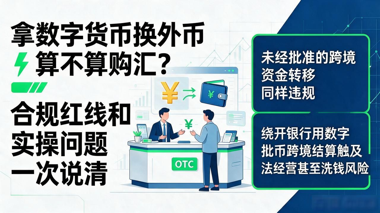 拿数字货币换外币算不算购汇？合规红线和实操问题一次说清