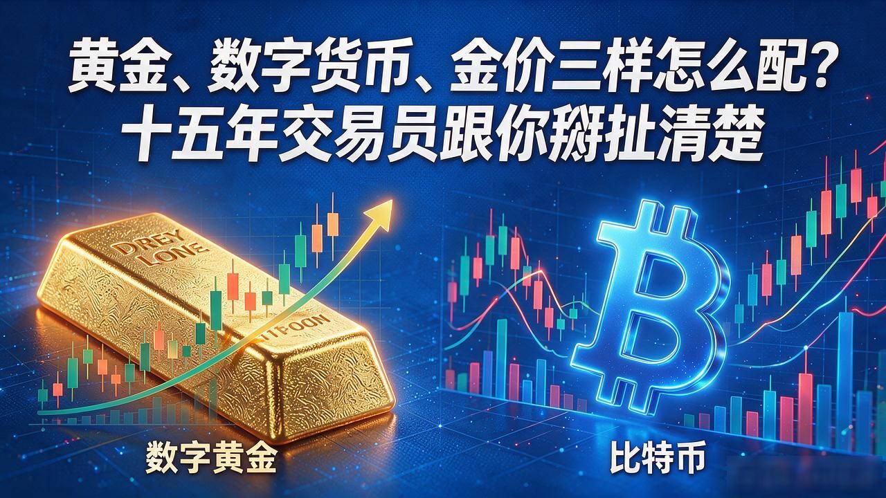 黄金、数字货币、金价三样怎么配？十五年交易员跟你掰扯清楚