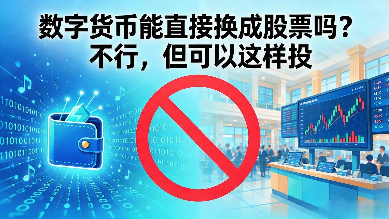 数字货币能直接换成股票吗？不行，但可以这样投